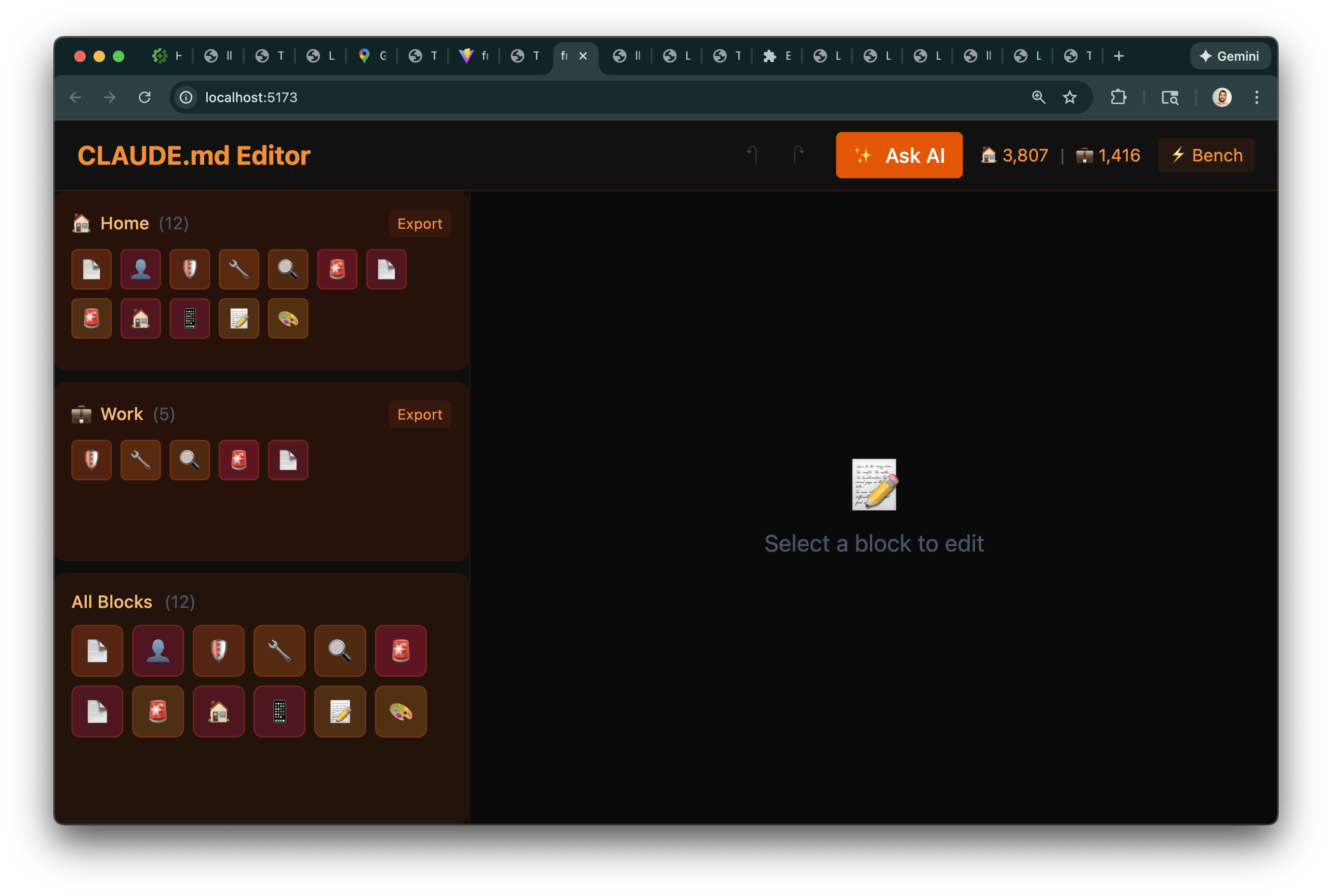 LLM Instructions Block Editor