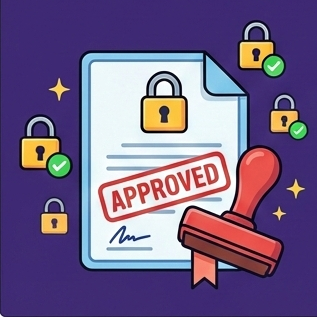 Certificate being stamped