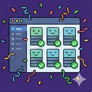 Beautiful dashboard with green checkmarks